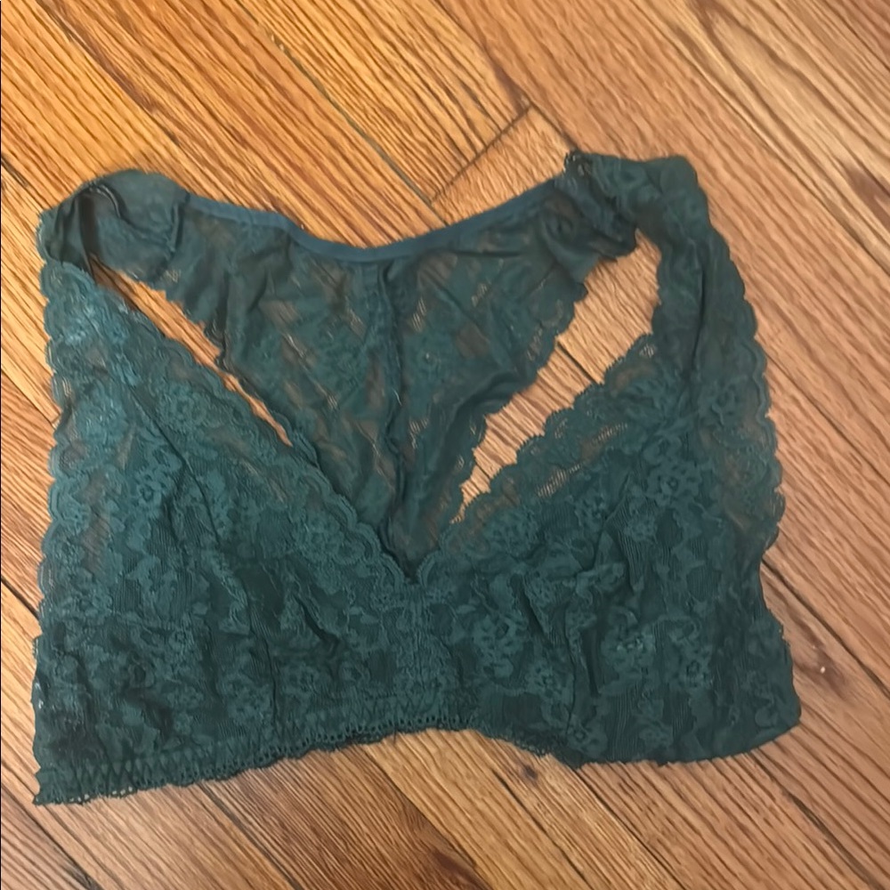 Victoria's Secret Green Lace Bandeau bralette